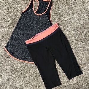 Athleta Black and Pink Activewear Set